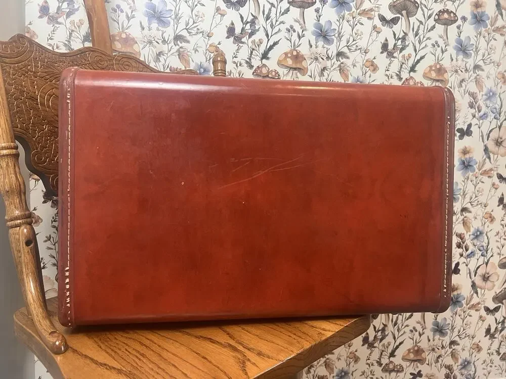Vtg 40s 50s Samsonite Luggage Train Case Shwayder Bros Denver Burgundy Brown